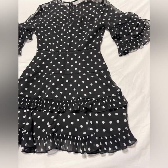 Keepsake Polka Dot Fit & Flare Ruffle
Mini Dress small - Picture 9 of 14